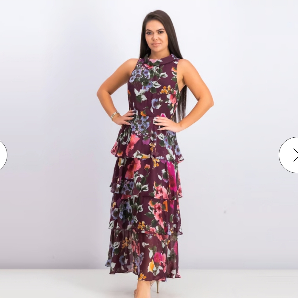 Pretty Ignite Evenings, Maxi Dress, 16, XL, Layered Skirt, NWOT, UPDATED LISTING